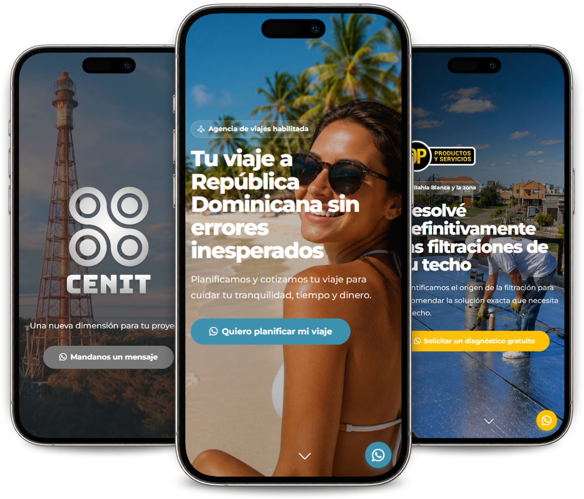 Ejemplos de páginas Landing+ en el celular