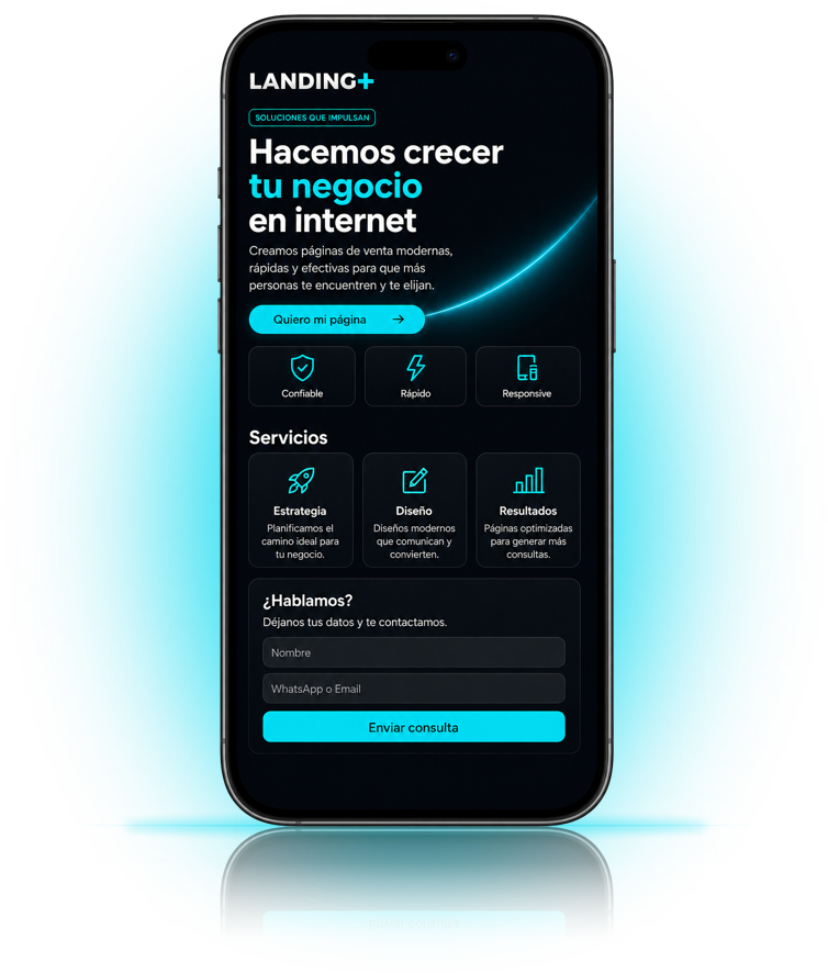 Ejemplo de página Landing+ en el celular
